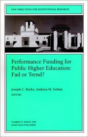 Cover of Performance funding for public higher education by Joseph C. Burke
