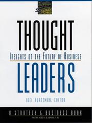 Front cover of Thought Leaders by Joel Kurtzman