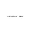 Front cover of Le retour du politique by Frédéric Treffel