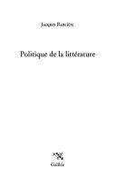 Front cover of Politique de la littérature by Jacques Rancière