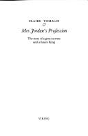 Front cover of Mrs Jordan's profession by Claire Tomalin