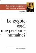 Front cover of Le zygote est-il une personne humaine? by Pascal Ide