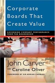 Cover of Corporate boards that create value by John Carver