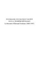 Cover of Psychologie, psychiatrie et société sous la troisième République by Michel Huteau