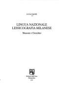 Front cover of Lingua nazionale lessicografia milanese by Luca Danzi