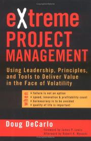 Cover of eXtreme Project Management by Douglas DeCarlo