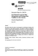 Front cover of Non-financial corporate risk management and exchange rate volatility in Latin America by Graciela Moguillansky