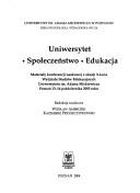 Front cover of Uniwersytet, społeczeństwo, edukacja by Wiesław Ambrozik