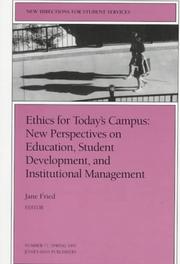 Cover of Ethics for Today's Campus by Jane Fried
