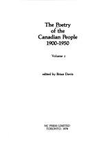Front cover of The Poetry of the Canadian people, 1720-1920 by Unknown
