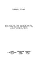 Front cover of Toxicomanie, sciences du langage, une approche clinique by Maria Kangelari