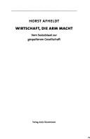 Front cover of Wirtschaft, die arm macht: vom Sozialstaat zur gespaltenen Gesellschaft by Horst Afheldt