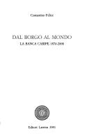 Front cover of Dal borgo al mondo by Costantino Felice