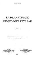 Front cover of La dramaturgie de Georges Feydeau by Henry Gidel