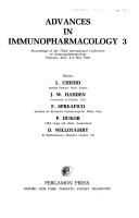 Front cover of Advances in immunopharmacology 3 by International Conference on Immunopharmacology (3rd 1985 Florence, Italy)