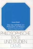Cover of Über das Verhältnis von Philosophie und Religion by Horst Seidl