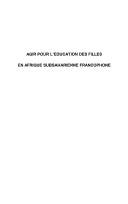 Front cover of Agir pour l'éducation des filles en Afrique subsaharienne francophone by Alexandre, Pierre