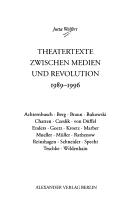 Front cover of Theatertexte zwischen Medien und Revolution 1989 - 1996 by Jutta Wolfert
