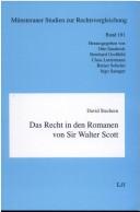 Front cover of Das Recht in den Romanen von Sir Walter Scott by David Stechern