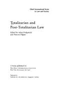Cover of Totalitarian and post-totalitarian law by Adam Podgórecki