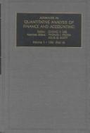 Cover of Advances in Quantitative Analysis of Finance and Accounting by Cheng F. Lee