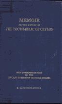 Front cover of Memoir on the history of the tooth-relic of Ceylon by J. Gerson da Cunha