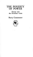 Front cover of The poverty of power by Barry Commoner