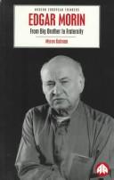 Front cover of Edgar Morin by Myron Kofman