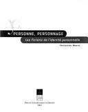 Front cover of Personne, personnage by Christian Dours