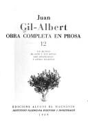 Cover of Obra completa en prosa by Juan Gil-Albert