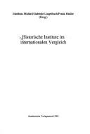 Front cover of Historische Institute im internationalen Vergleich by Matthias Middell