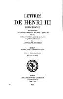 Front cover of Correspondence by Henry III King of France