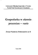 Front cover of Gospodarka w okresie przemian by Unknown