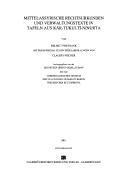 Front cover of Mittelassyrische Rechtsurkunden und Verwaltungstexte by Vorderasiatisches Museum (Berlin, Germany)