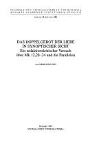 Front cover of Das Doppelgebot der Liebe in synoptischer Sicht by Jarmo Kiilunen