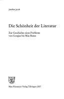 Front cover of Die Schönheit der Literatur by Joachim Jacob