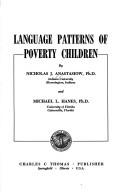 Cover of Language patterns of poverty children by Nicholas J. Anastasiow
