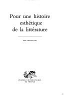 Front cover of Pour une histoire esthétique de la littérature by Eric Méchoulan