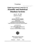 Front cover of Proceedings [of the] Eighth International Conference on Scientific and Statistical Database Systems, June 18-20, 1996, Stockholm, Sweden by International Conference on Scientific and Statistical Database Systems (8th 1996 Stockholm, Sweden)