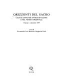 Front cover of Orizzonti del sacro by G. Cresci Marrone