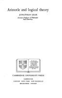 Cover of Aristotle and logical theory by Jonathan Lear