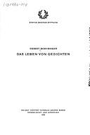 Cover of Das Leben von Gedichten by Robert Boehringer