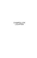 Front cover of Champollion, l'égyptien by Christian Jacq