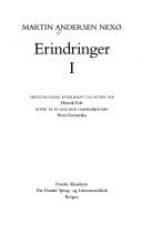Cover of Erindringer by Martin Andersen Nexø