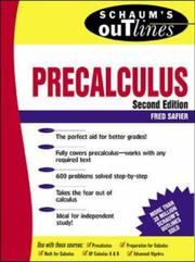 Cover of Schaum's outline of theory and problems of precalculus by Fred Safier