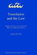 Front cover of Translation & the Law ((American Translators Association Scholarly Monograph Ser.; Vol. 8)) by Marshall Morris