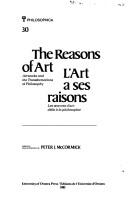 Front cover of Reasons Of Art (Philosophica No. 30) by Peter J. Mccormick