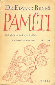 Cover of Paměti by Edvard Beneš