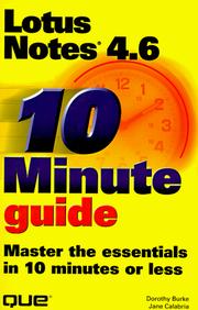 Cover of 10 minute guide to Lotus Notes 4.6 by Dorothy Burke