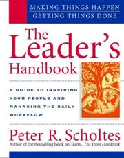Cover of The Leader's Handbook by Peter R. Scholtes